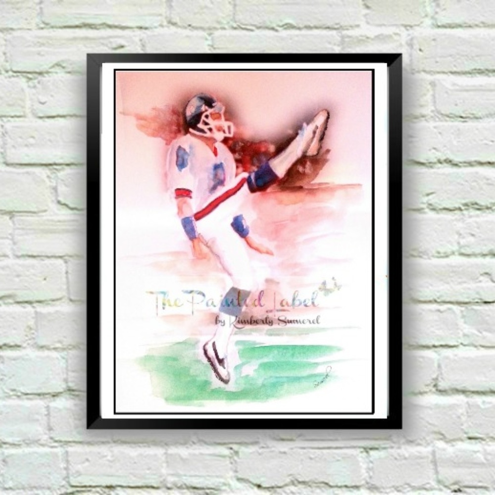 Football Sports Art Print Signed by Artist